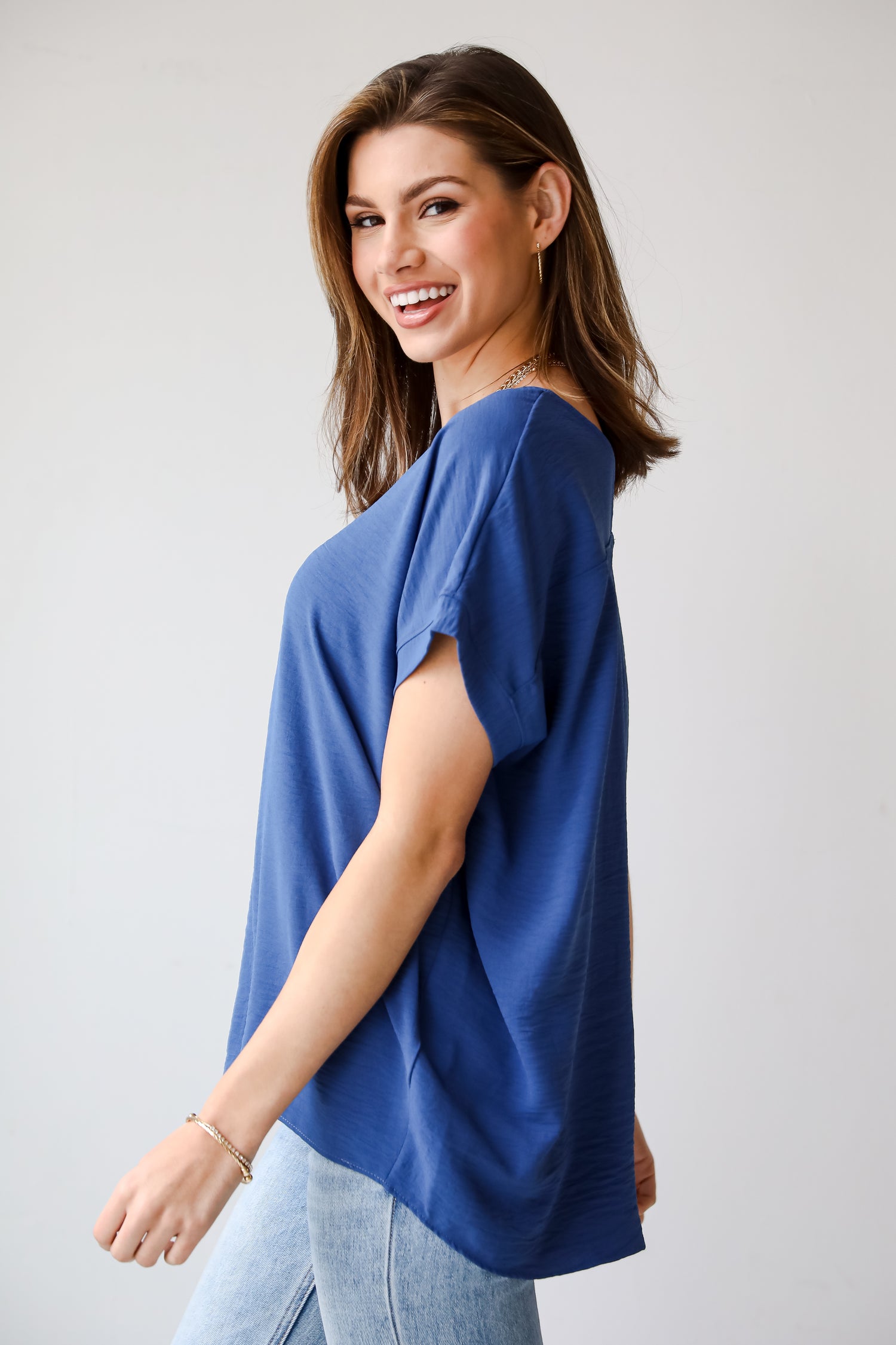 blue Oversized Blouse for women