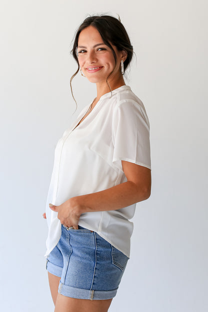 white Blouse side view