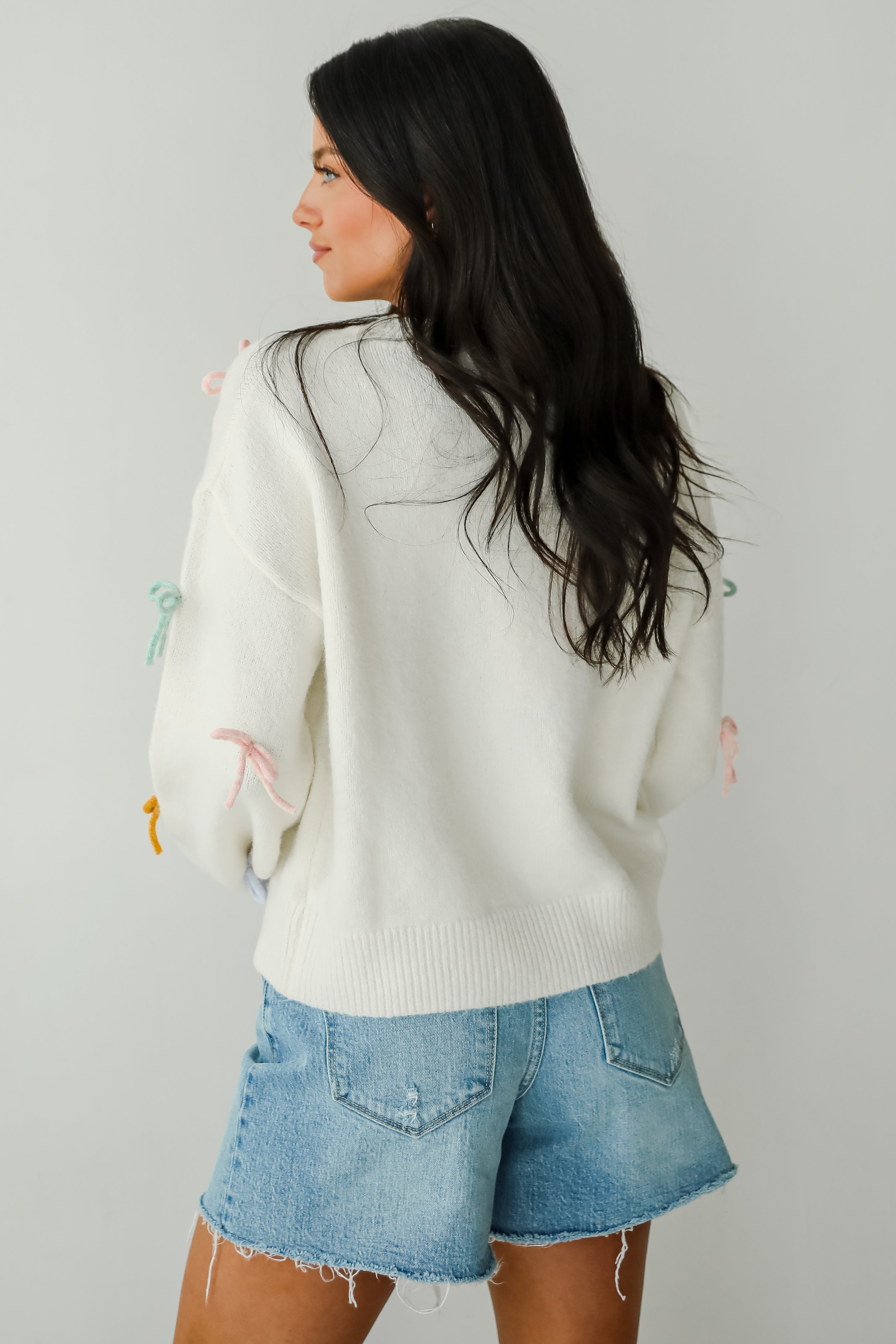 Adorable Concept Off White Bow Sweater