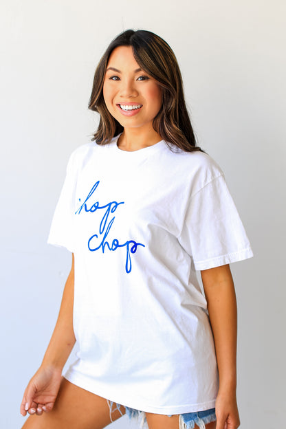 White Chop Chop Tee side view