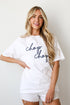 White Chop Chop Script Tee