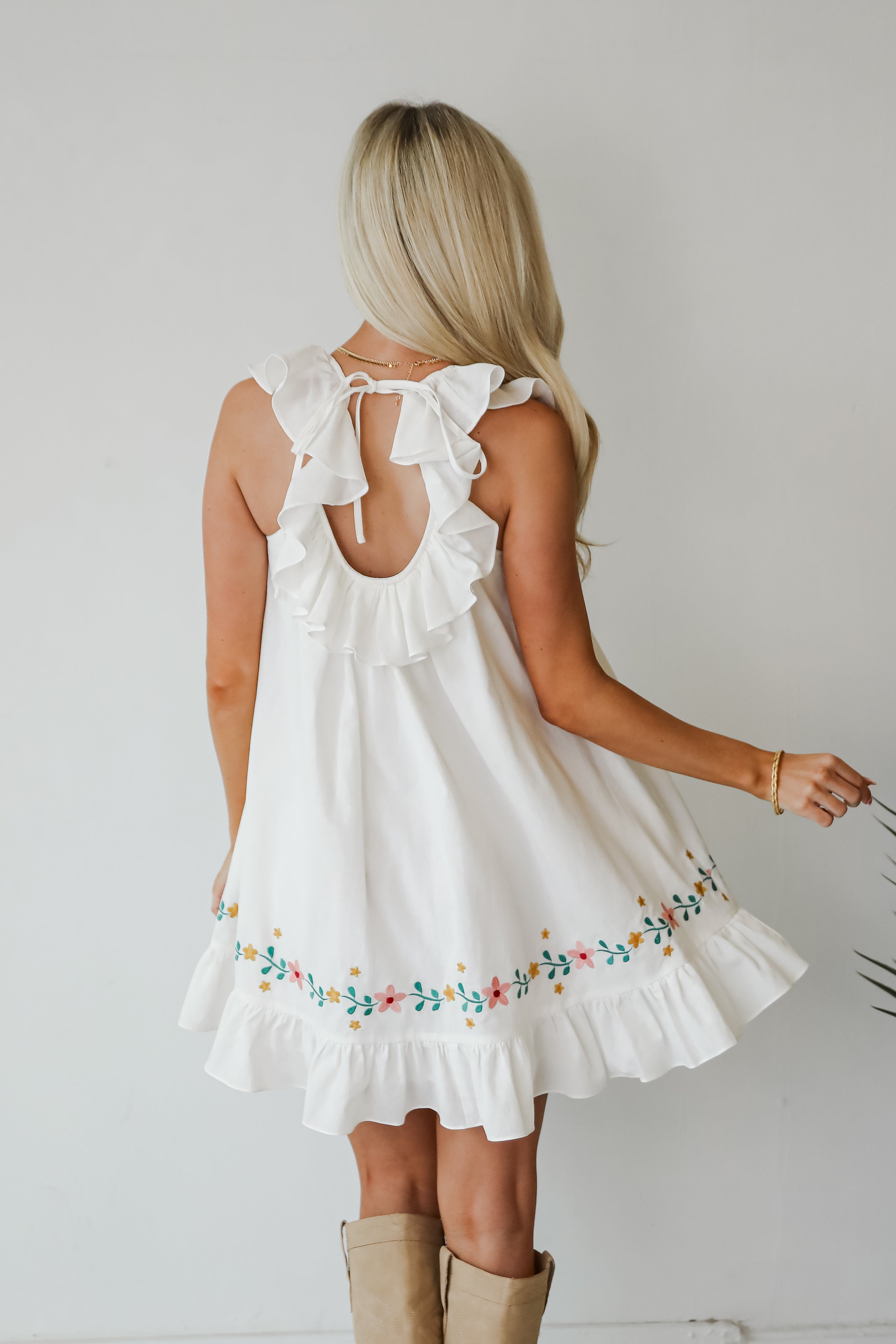 Garden Cutie Floral Embroidered Mini Dress