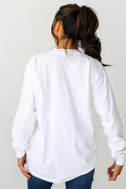 white Glory Glory Script Long Sleeve Tee back view