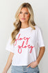 White Glory Glory Cropped Tee