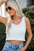 Ivory Knit Cropped Tank