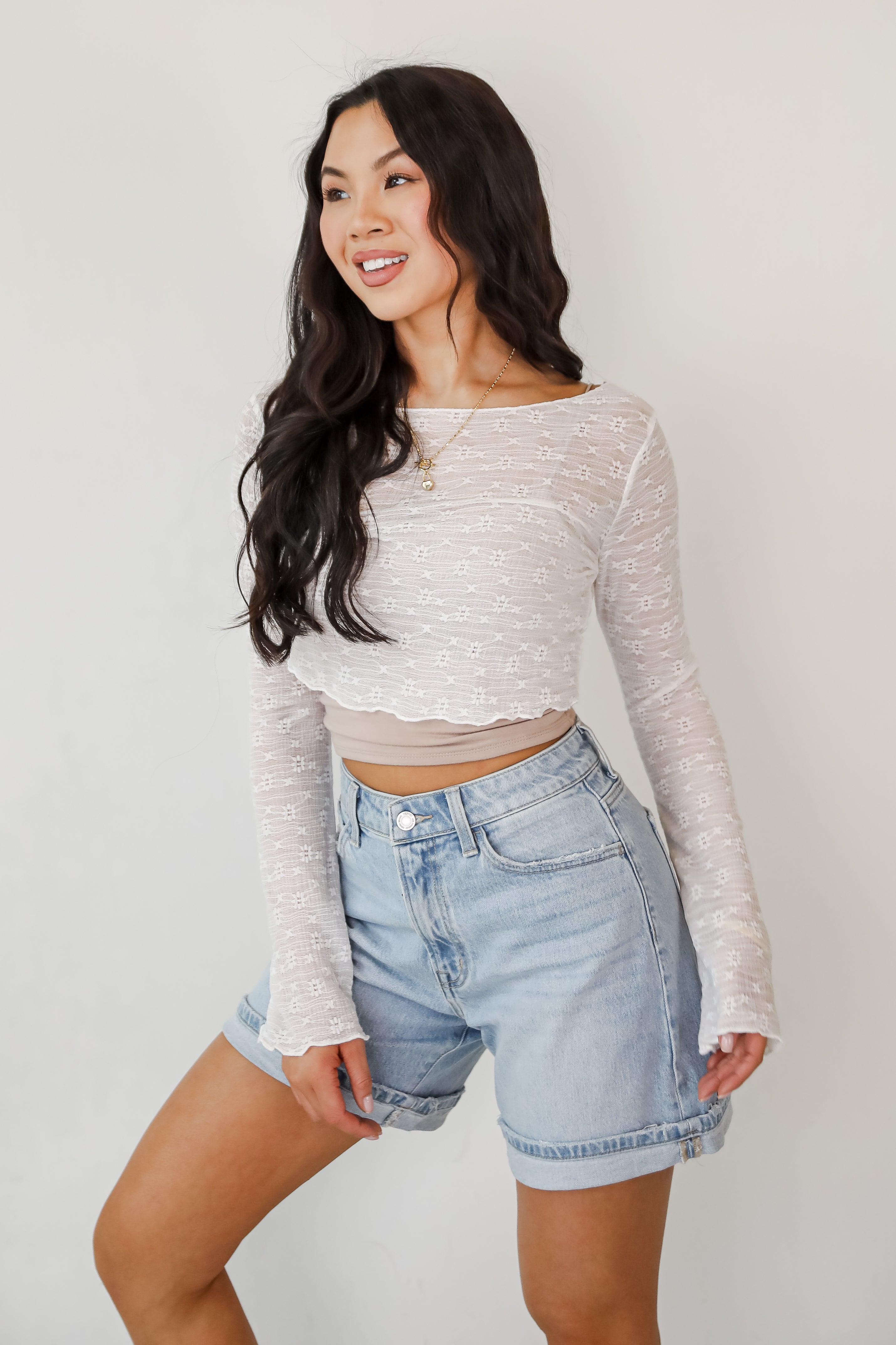 Last Forever Floral Mesh Crop Top