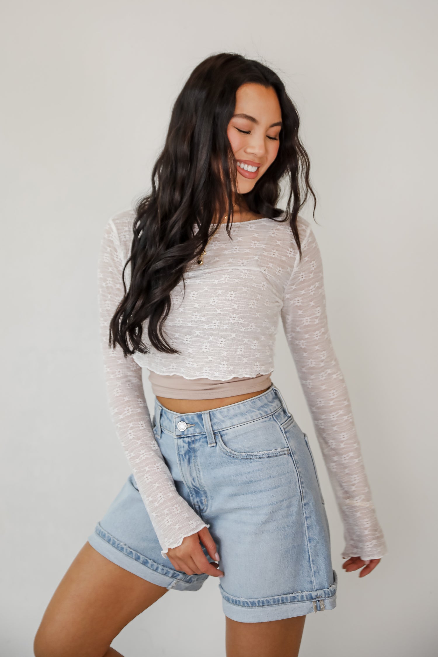 Last Forever Floral Mesh Crop Top