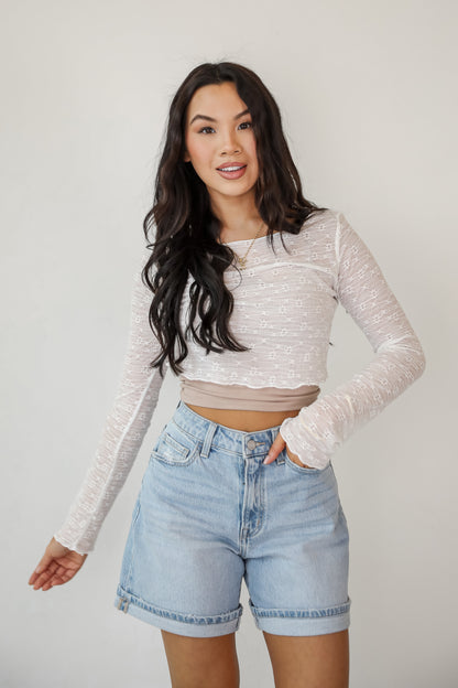 Last Forever Floral Mesh Crop Top