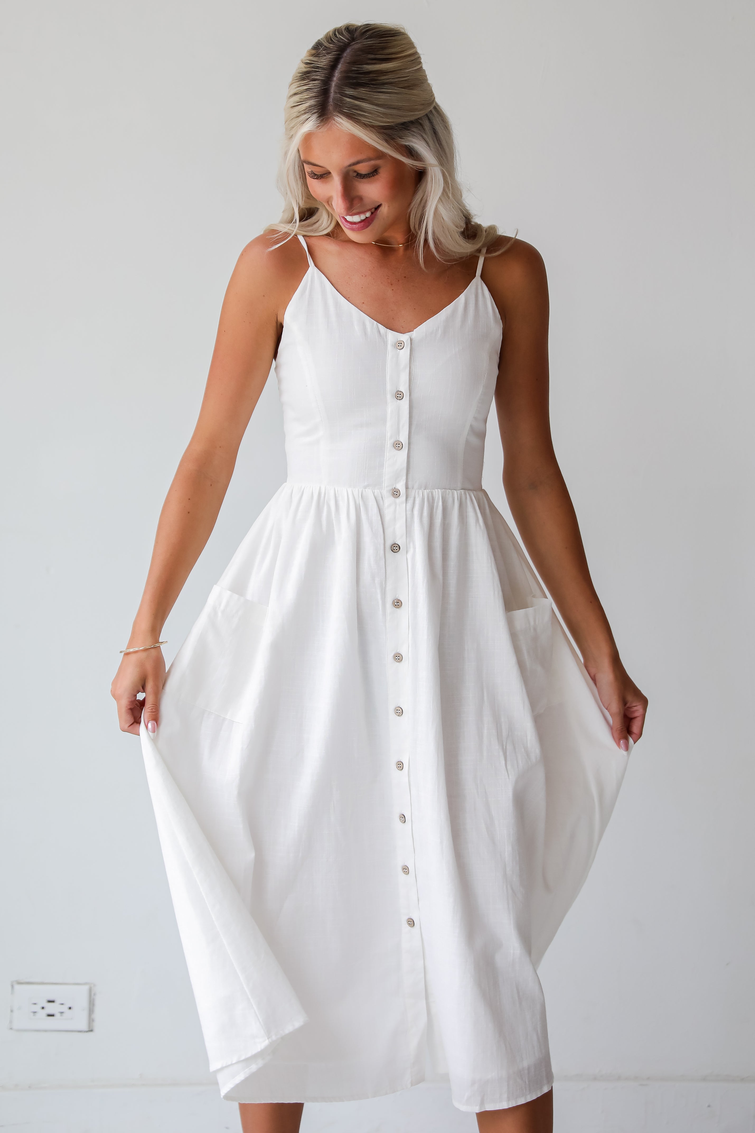 Remarkably Perfect White Midi Dress