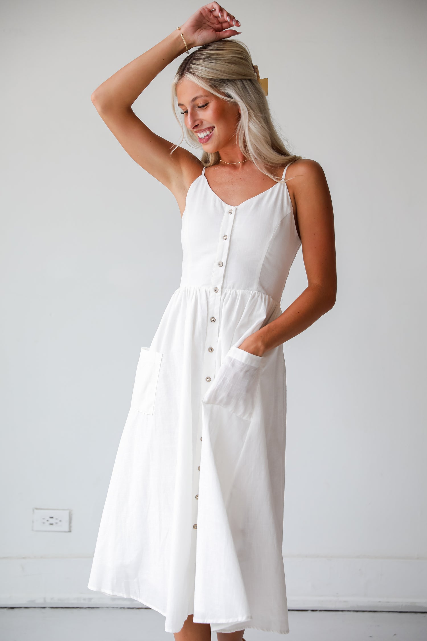 Remarkably Perfect White Midi Dress