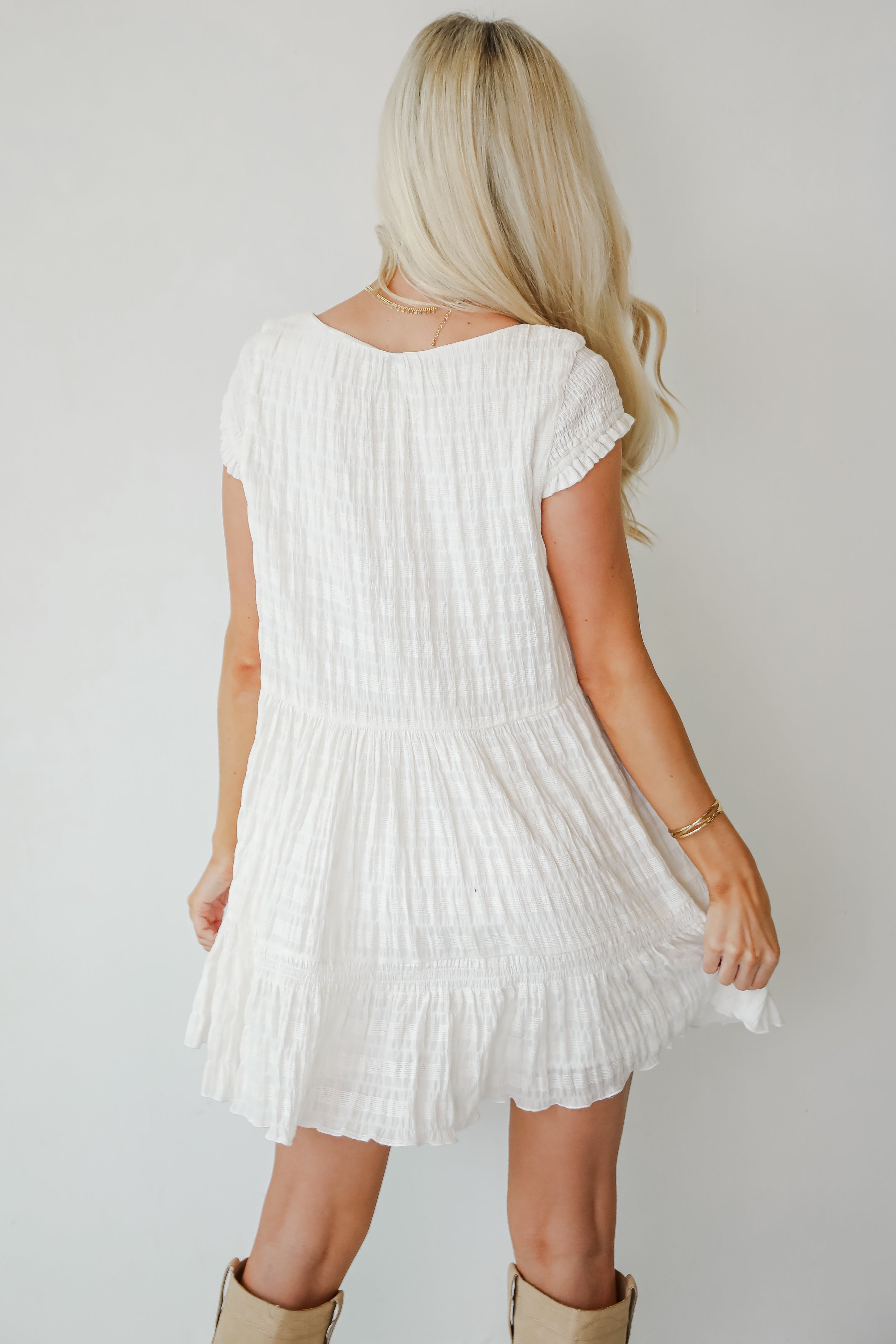 Positively Beloved White Mini Dress