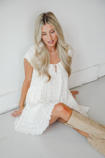 Positively Beloved White Mini Dress