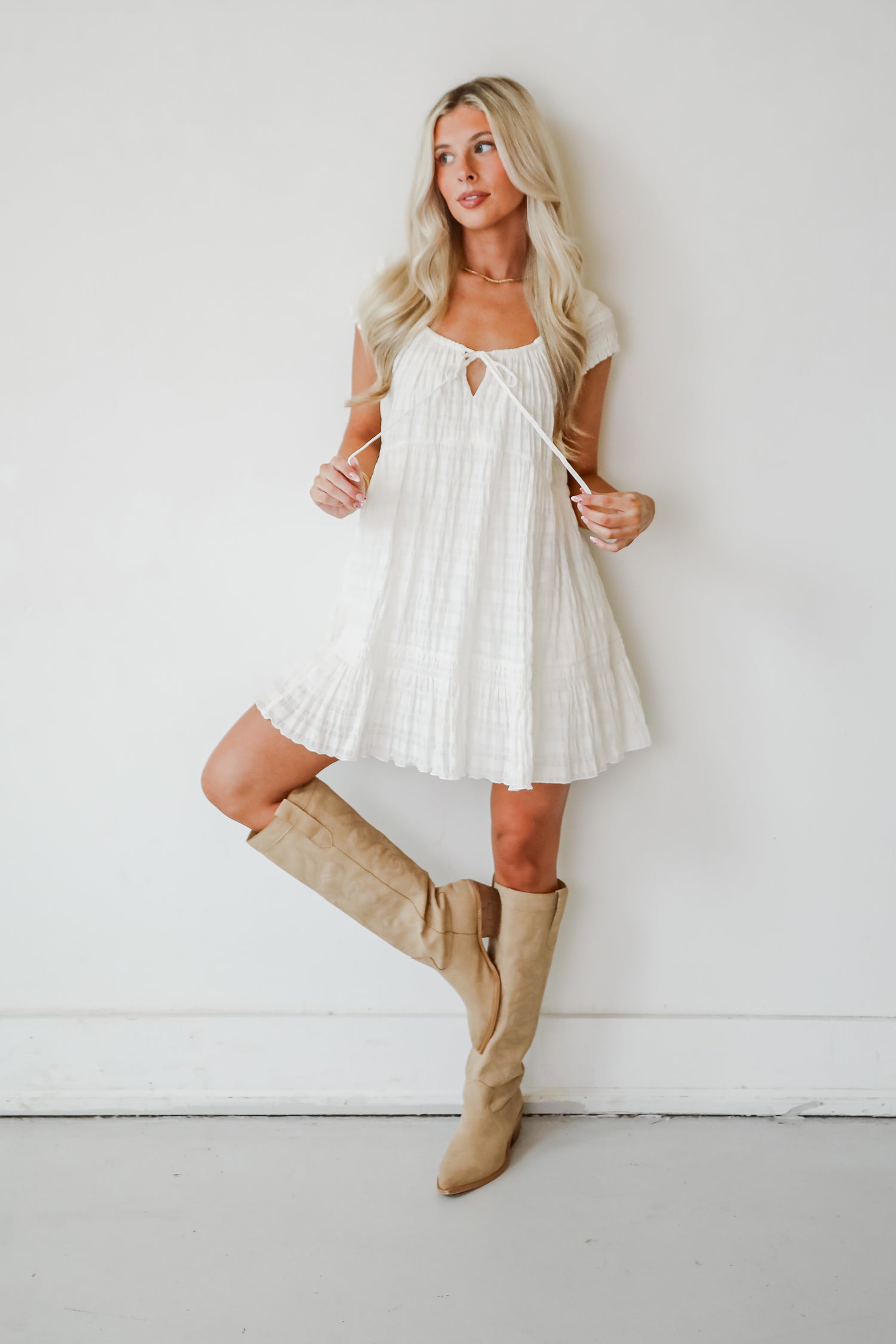 Positively Beloved White Mini Dress