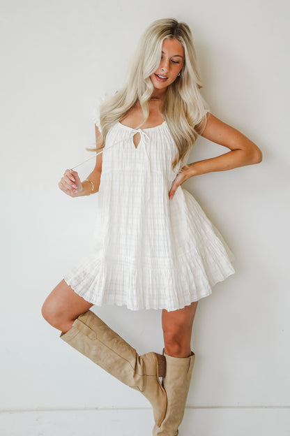 Positively Beloved White Mini Dress