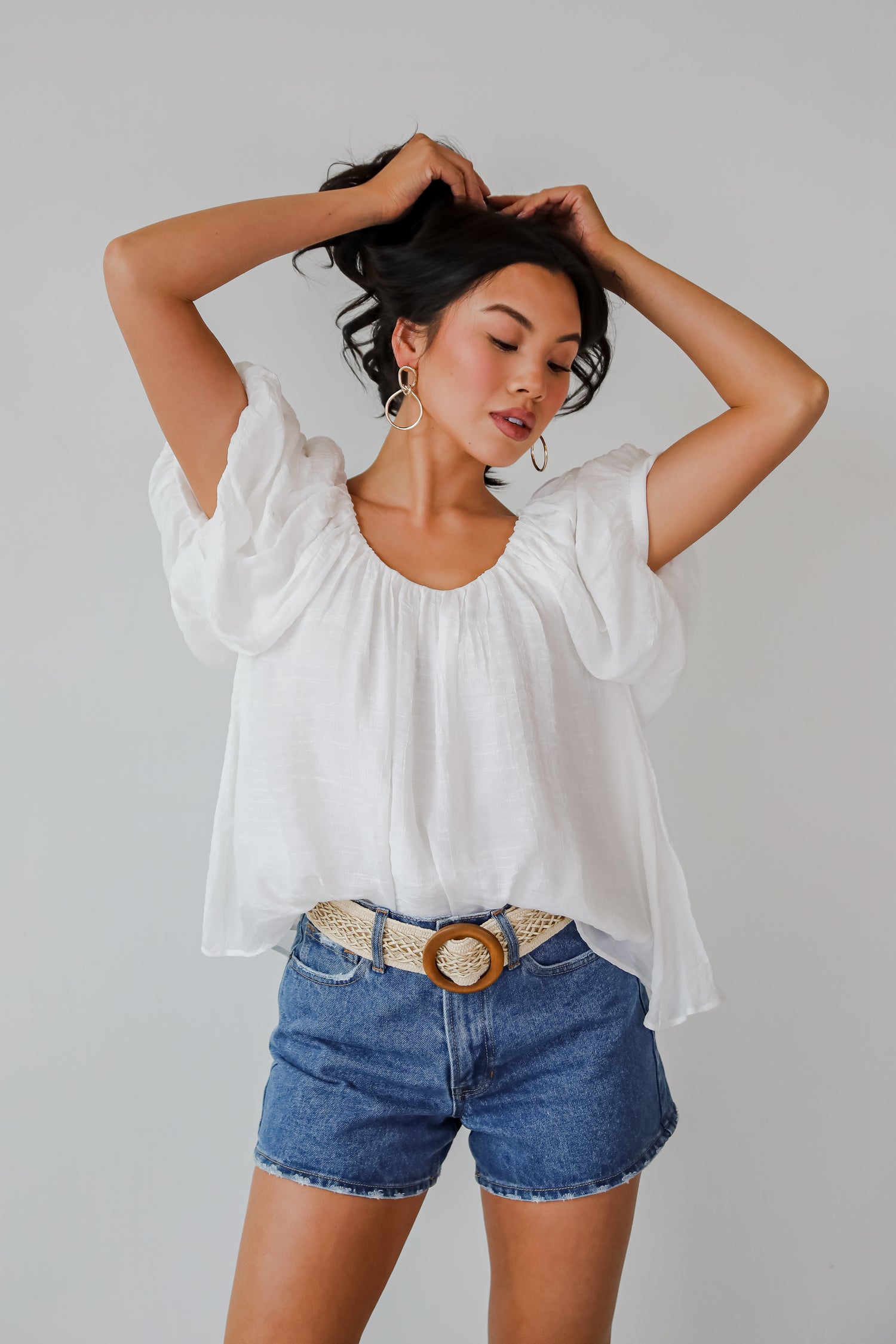 Simply Pretty White Puff Sleeve Blouse