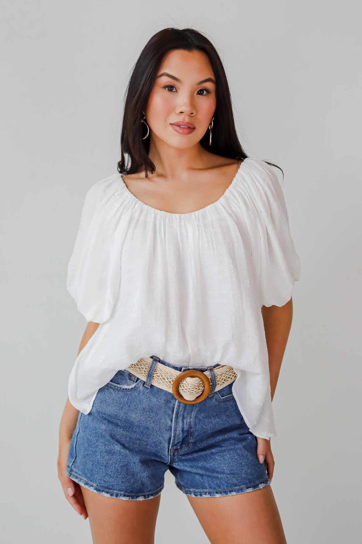 Simply Pretty White Puff Sleeve Blouse