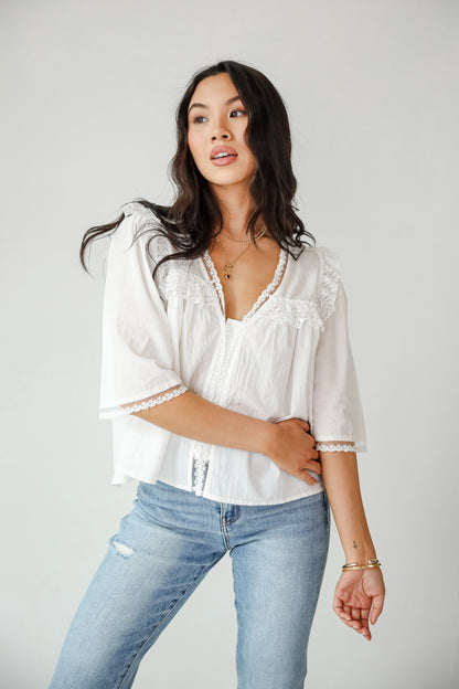 Incredible Love White Ruffle Blouse