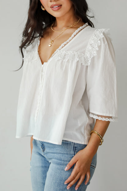 Incredible Love White Ruffle Blouse