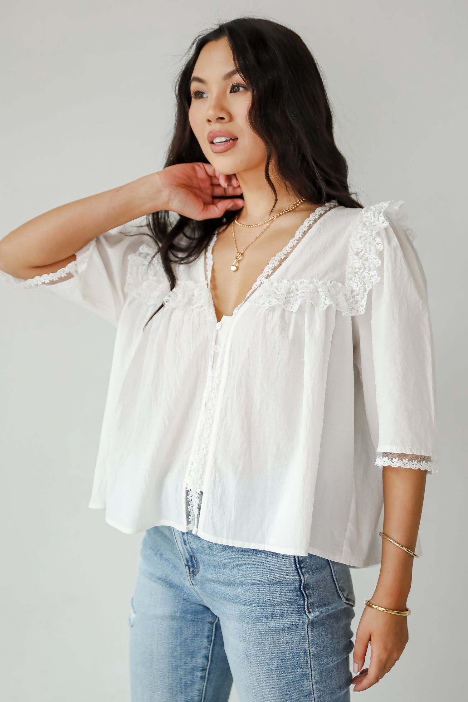 Incredible Love White Ruffle Blouse