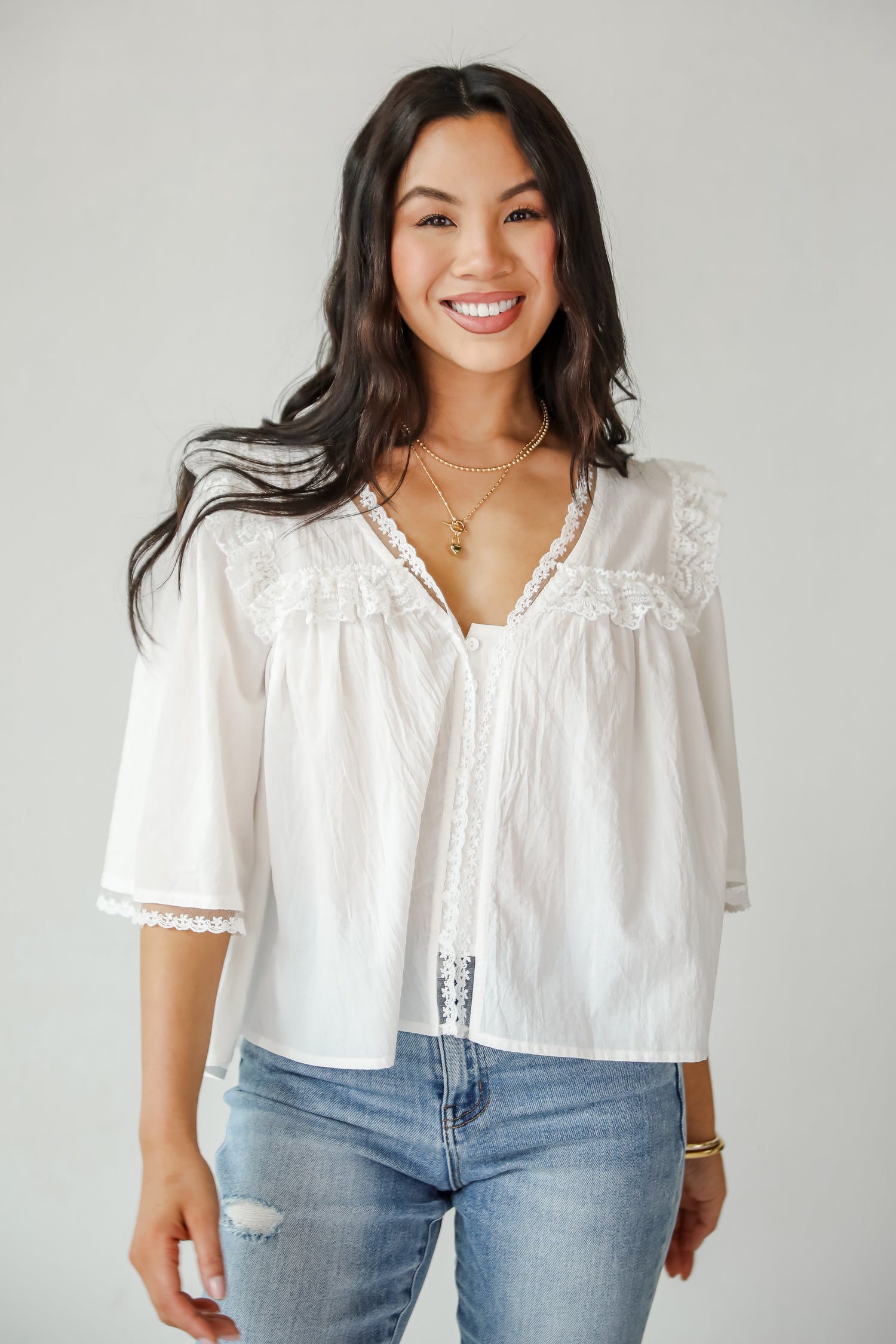 Incredible Love White Ruffle Blouse