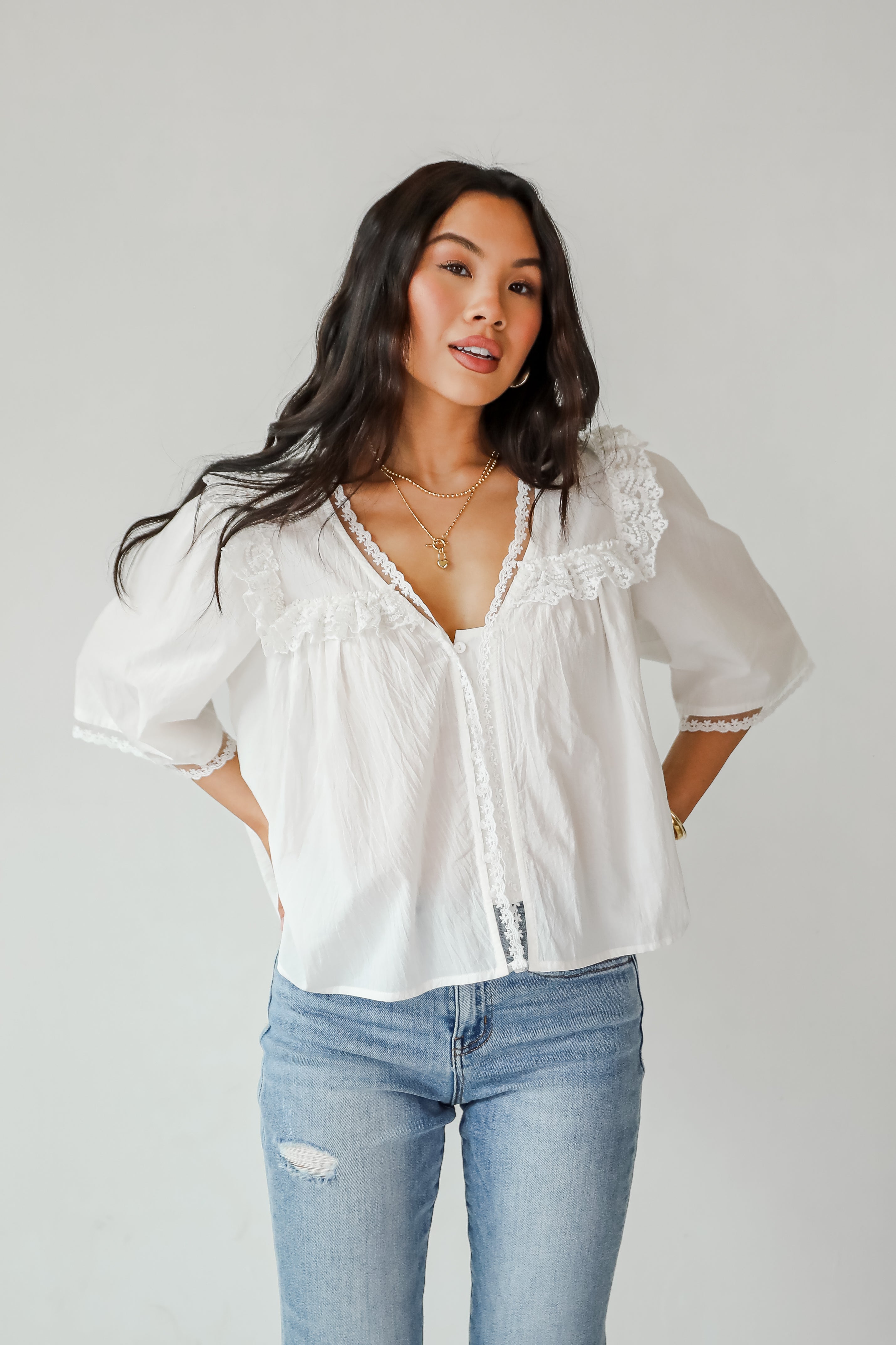 Incredible Love White Ruffle Blouse