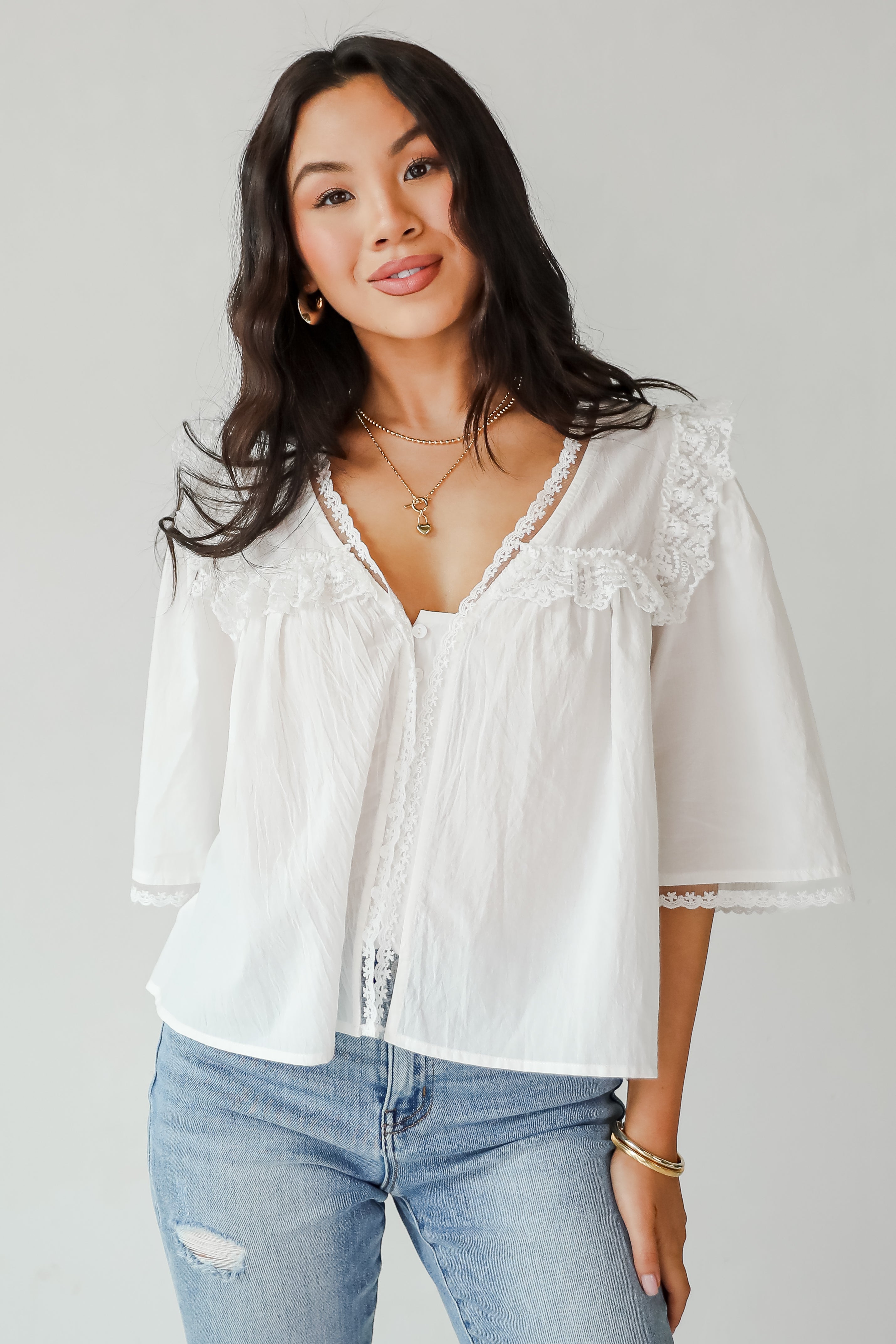 Incredible Love White Ruffle Blouse