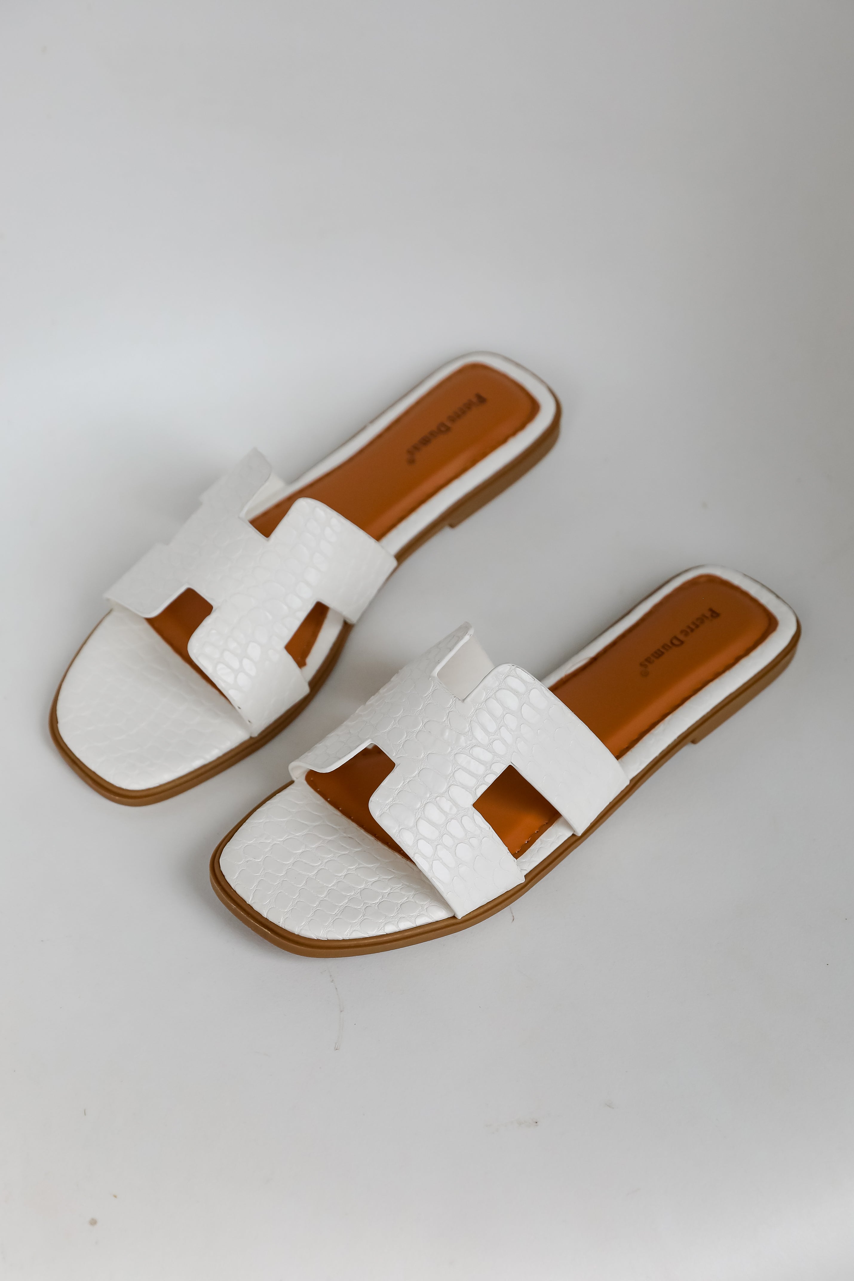 Take The Chance White Slide Sandals