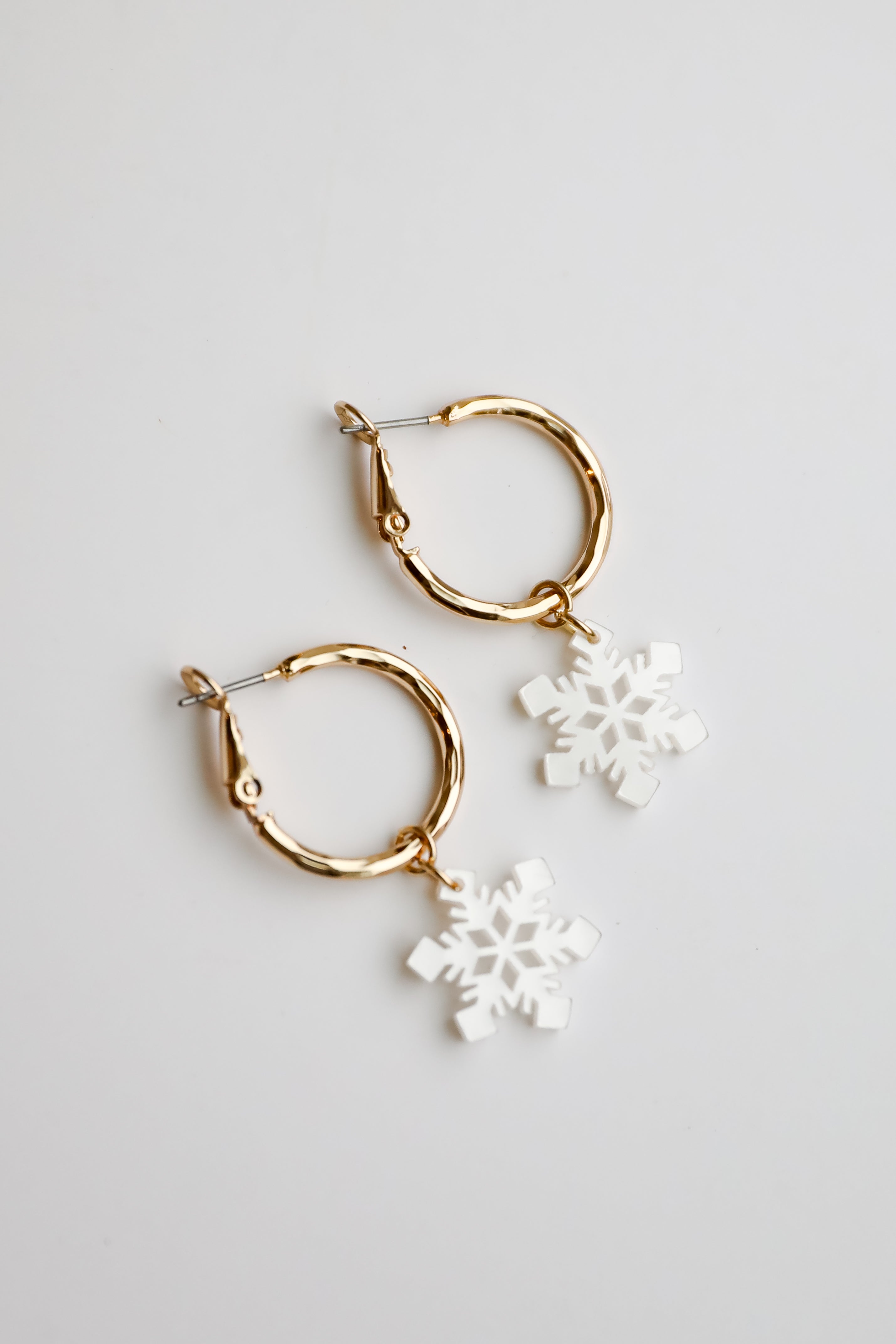 Natalie White Snowflake Drop Earrings