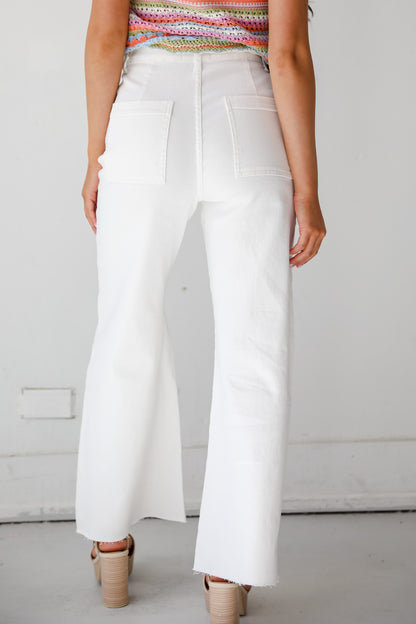 womens white Wide Leg Jeans