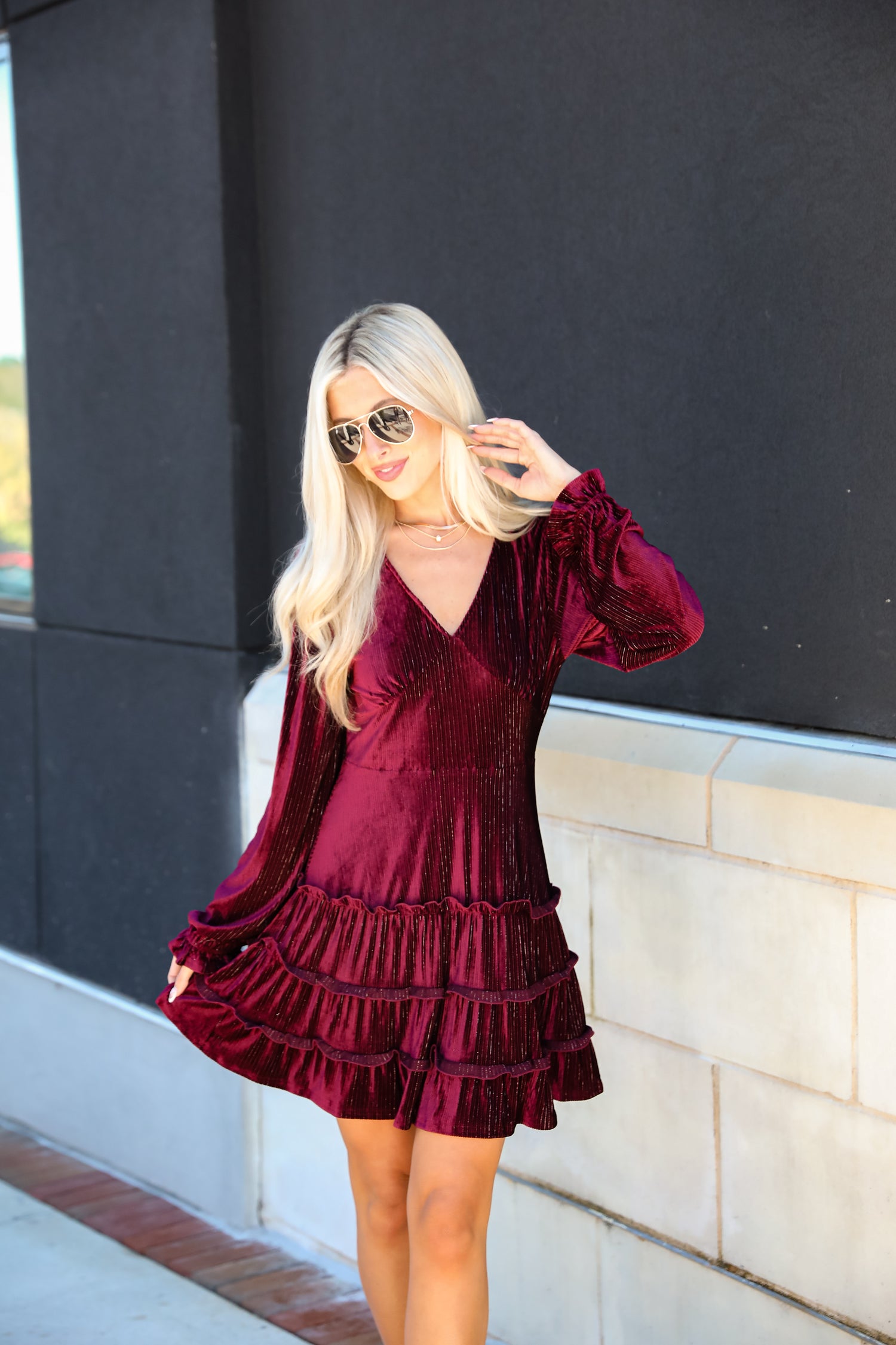 Heartful Romance Wine Velvet Mini Dress