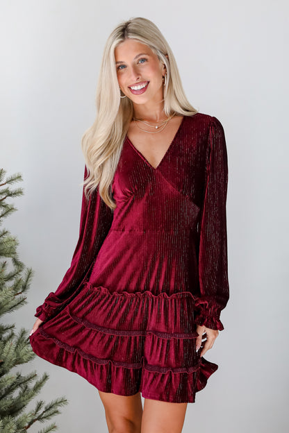 Heartful Romance Wine Velvet Mini Dress