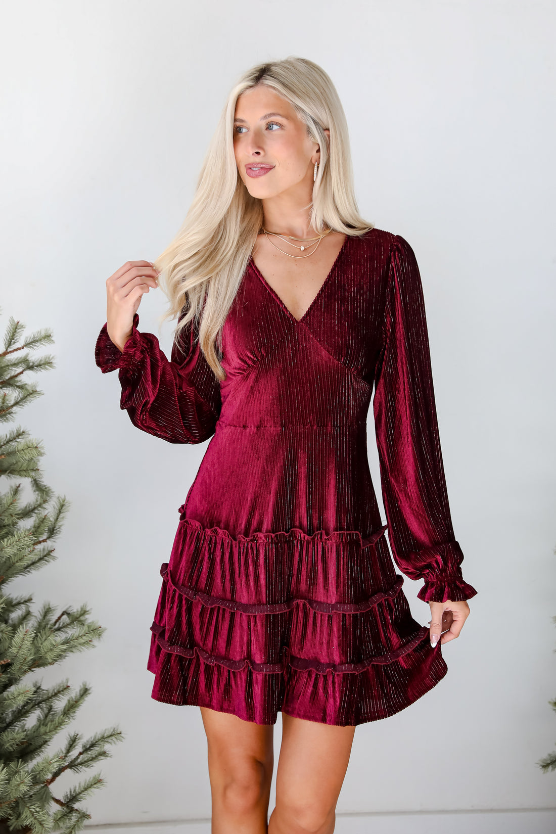 Heartful Romance Wine Velvet Mini Dress