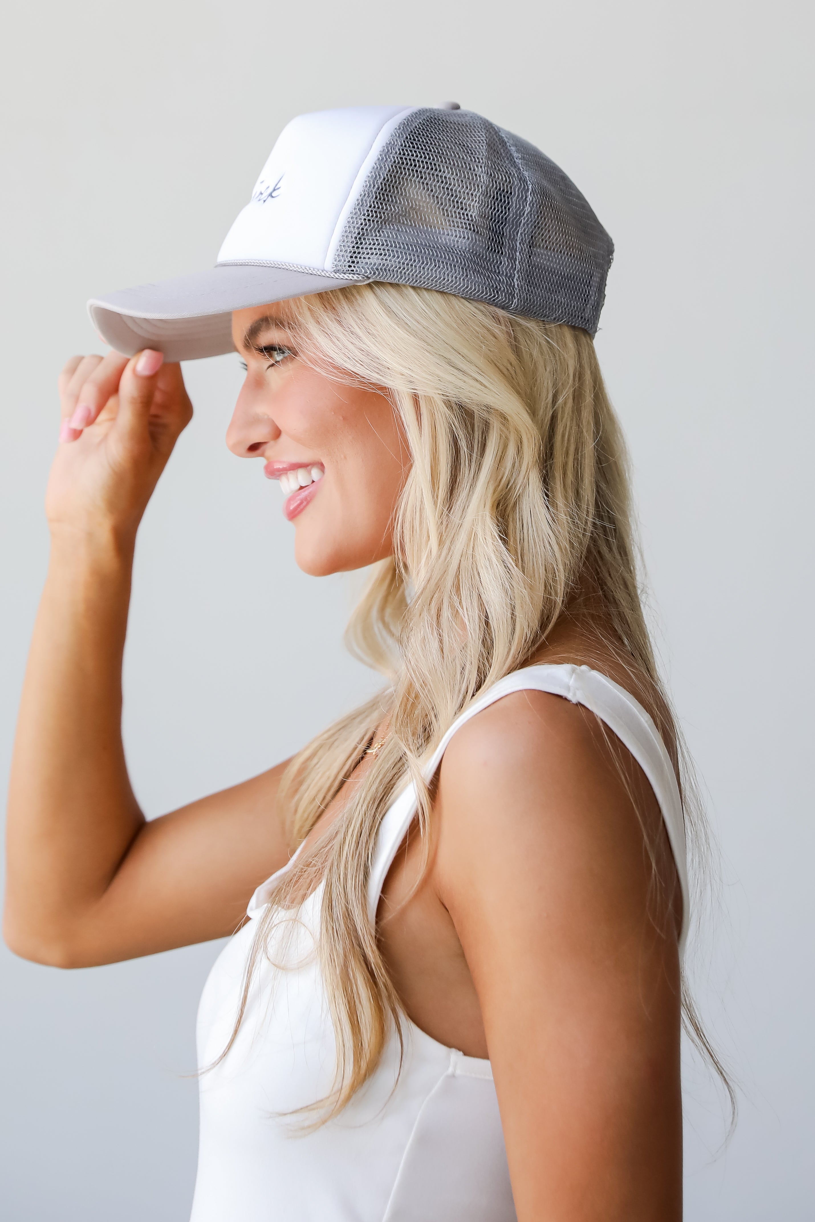 Grey Woodstock Trucker Hat