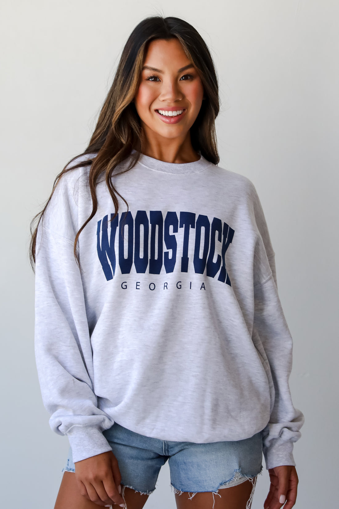 Heather Grey Woodstock Georgia Block Letter Sweatshirt