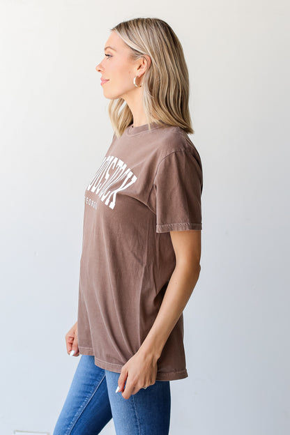 Brown Woodstock Georgia Tee side view