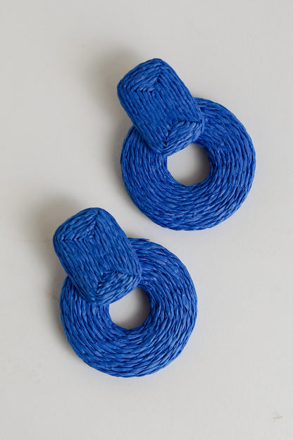 Alice Blue Straw Statement Earrings