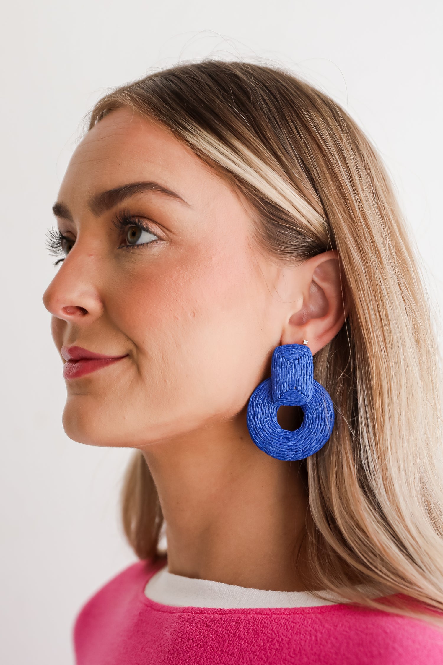 Alice Blue Straw Statement Earrings