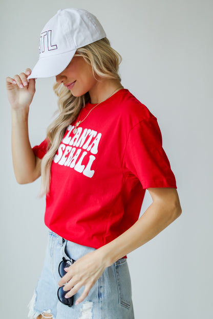 Red Atlanta Baseball Tee