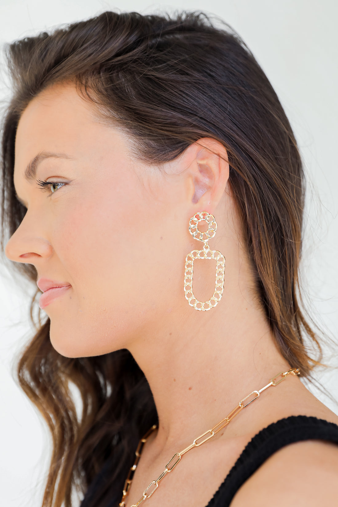 Gold Chain Drop Earrings