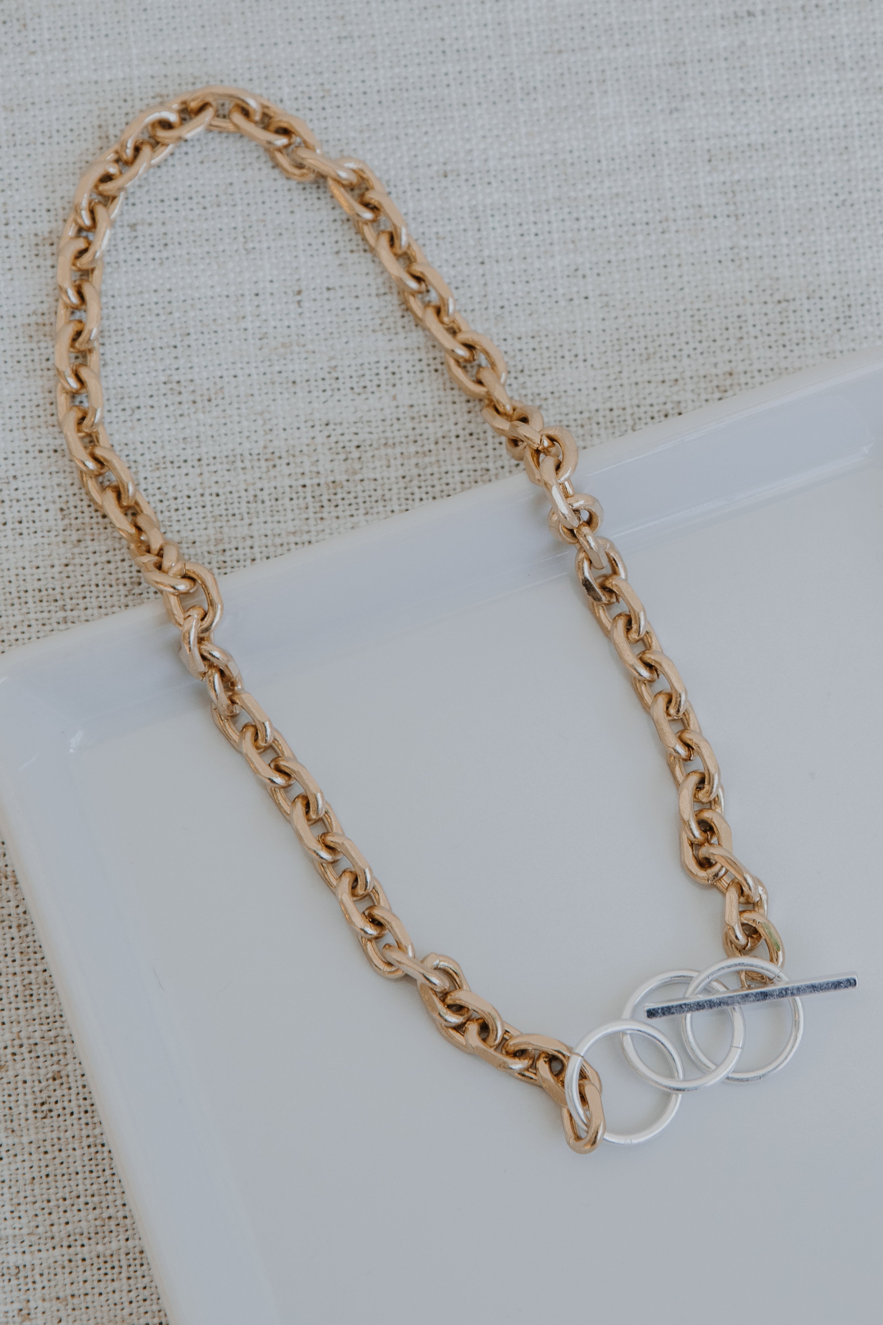 Gold Chain Necklace flat lay