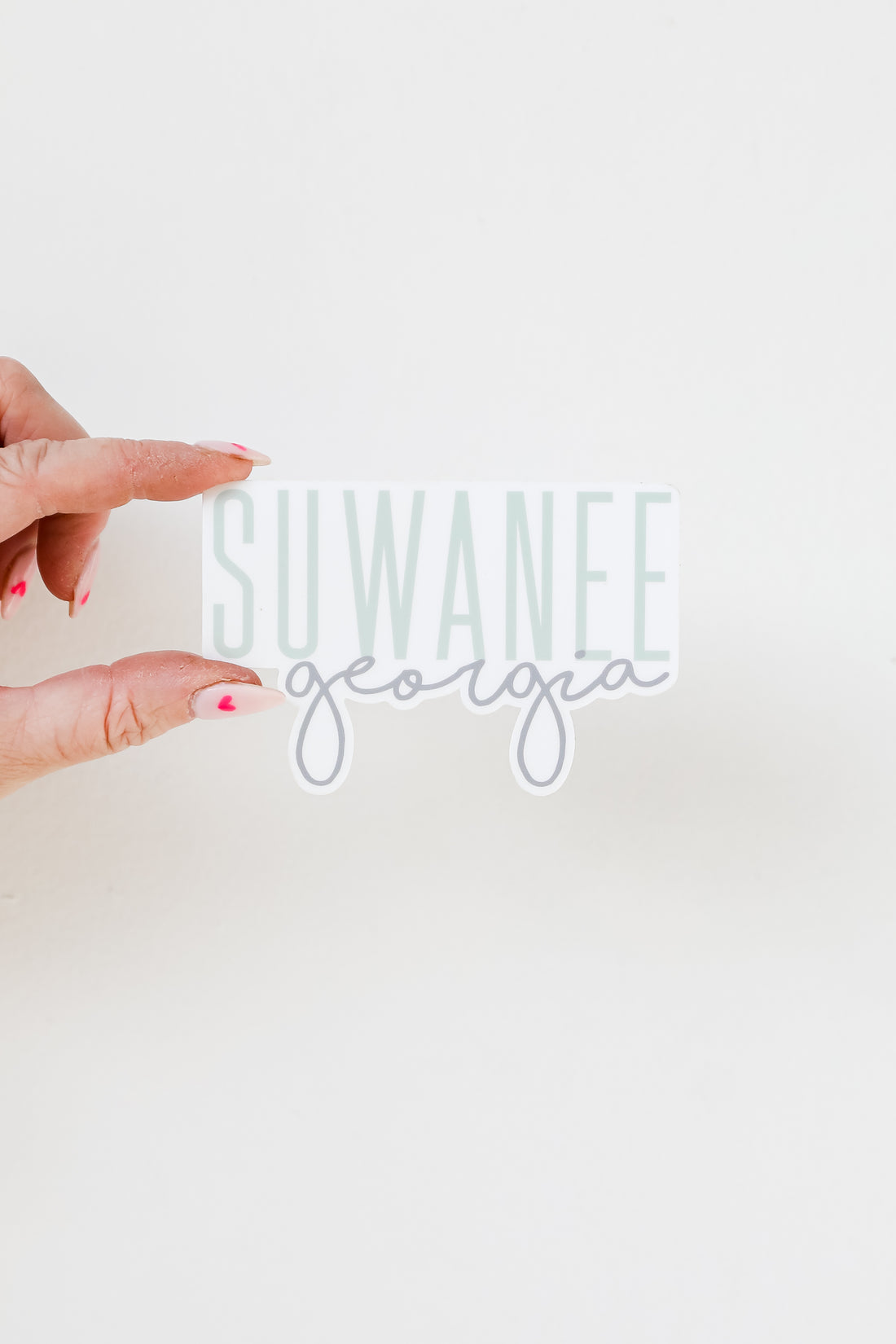 Suwanee Georgia Script Sticker flat lay