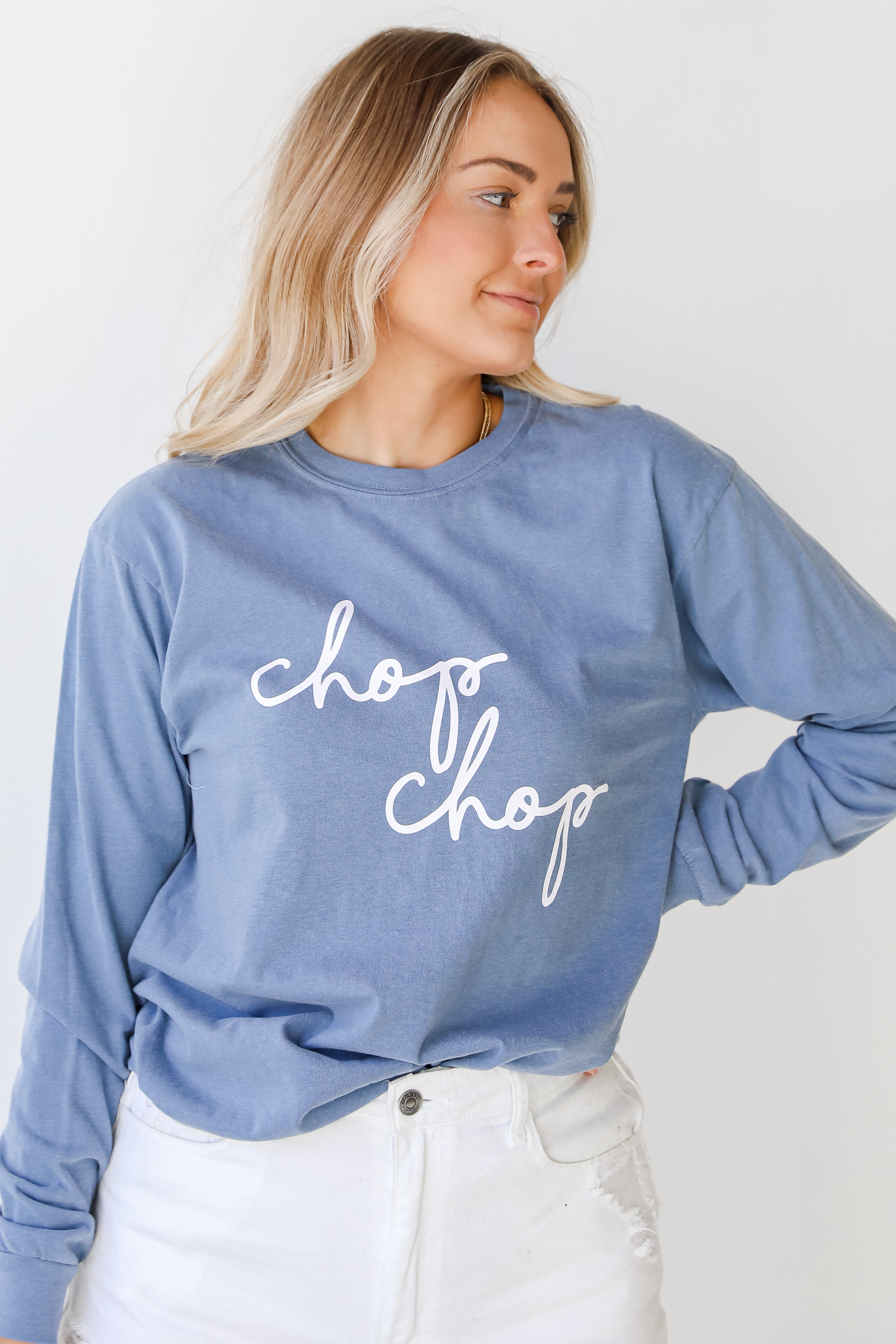 Chop Chop Script Long Sleeve Tee from dress up