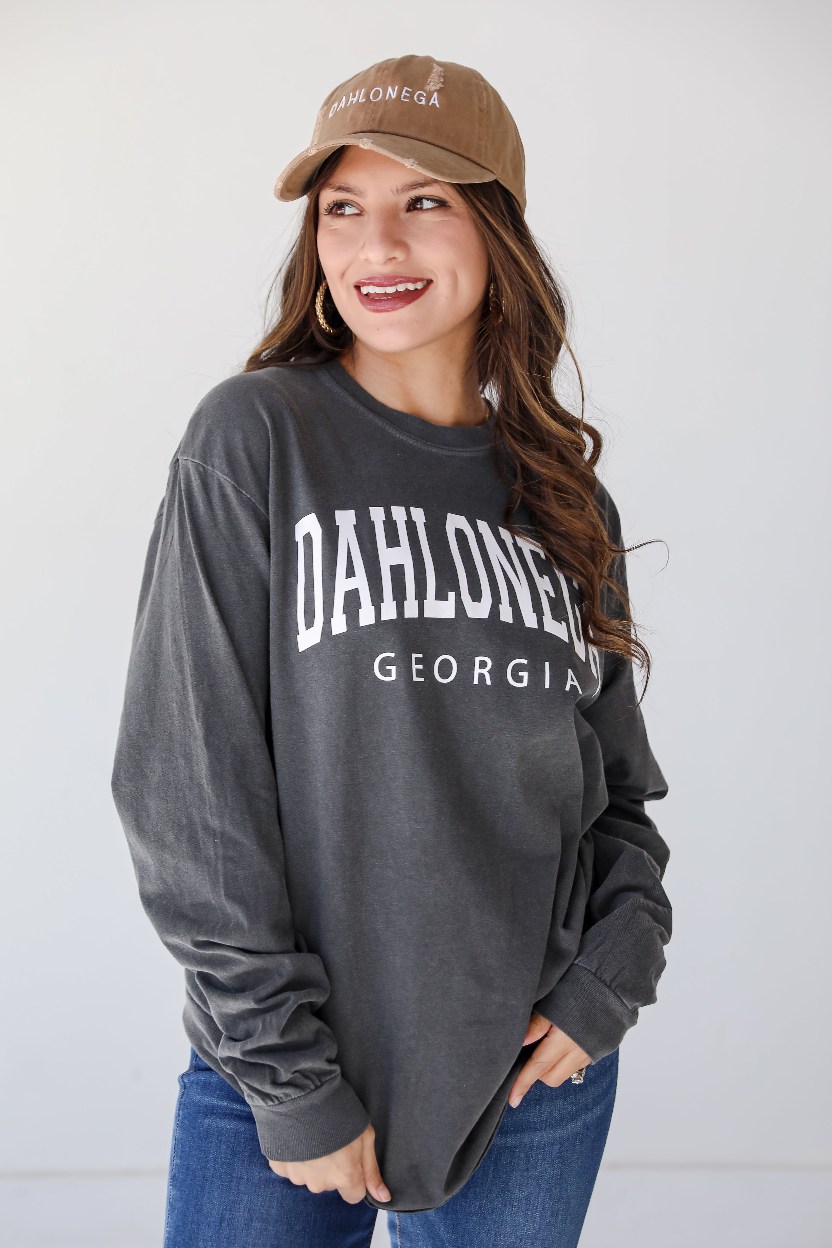 Charcoal Dahlonega Georgia Long Sleeve Tee front  view