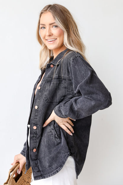 Denim Jacket in black side view