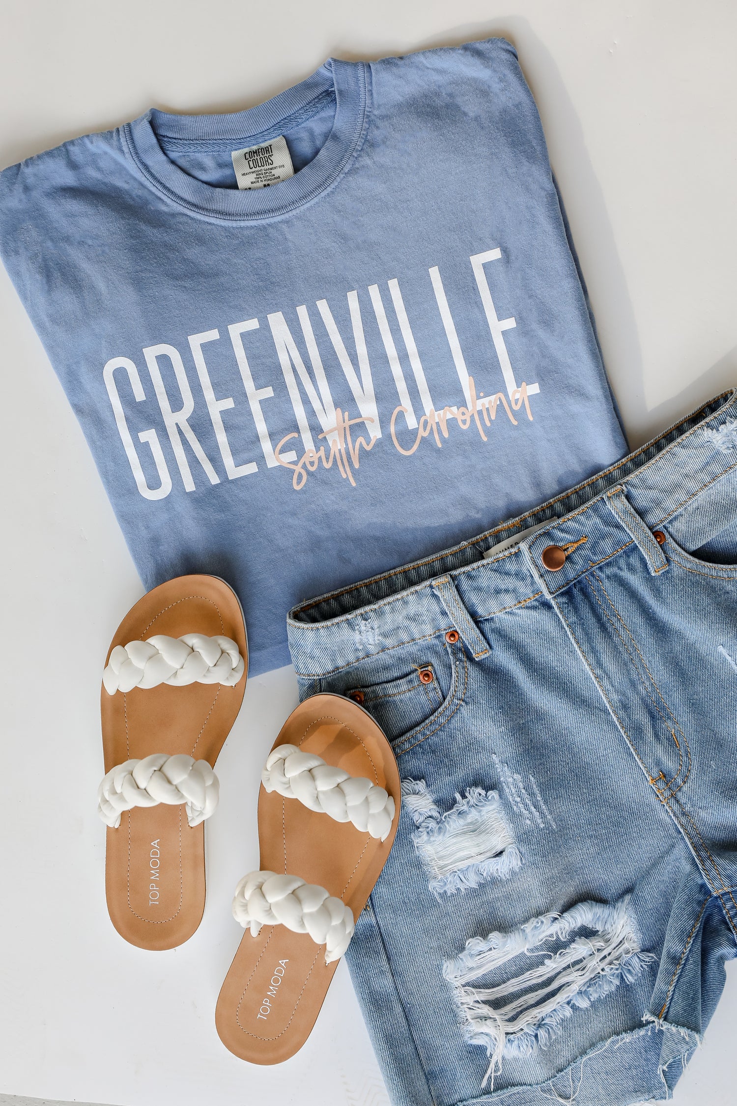 flat lay image of Greenville South Carolina tee