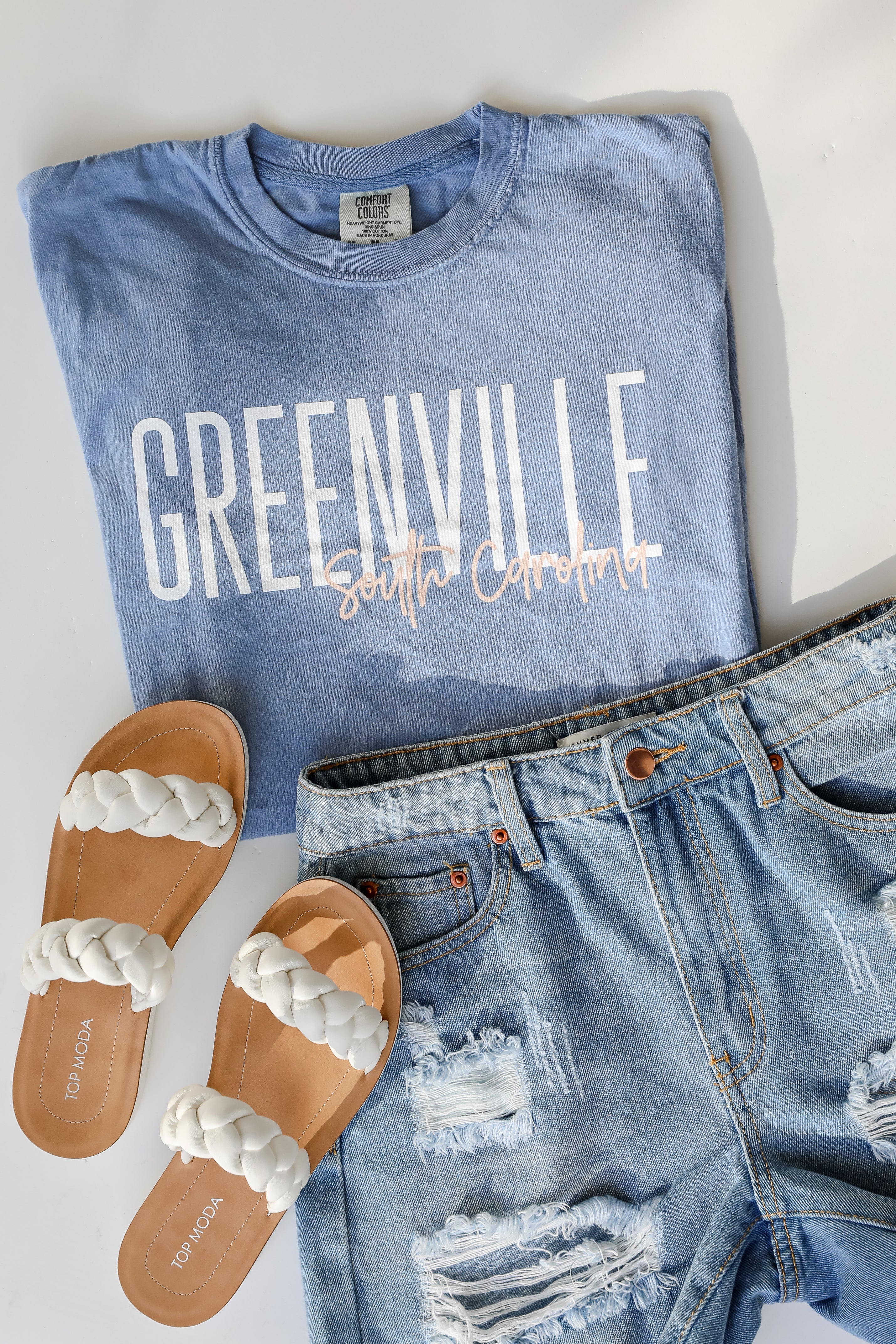 flat lay image of Greenville South Carolina tee