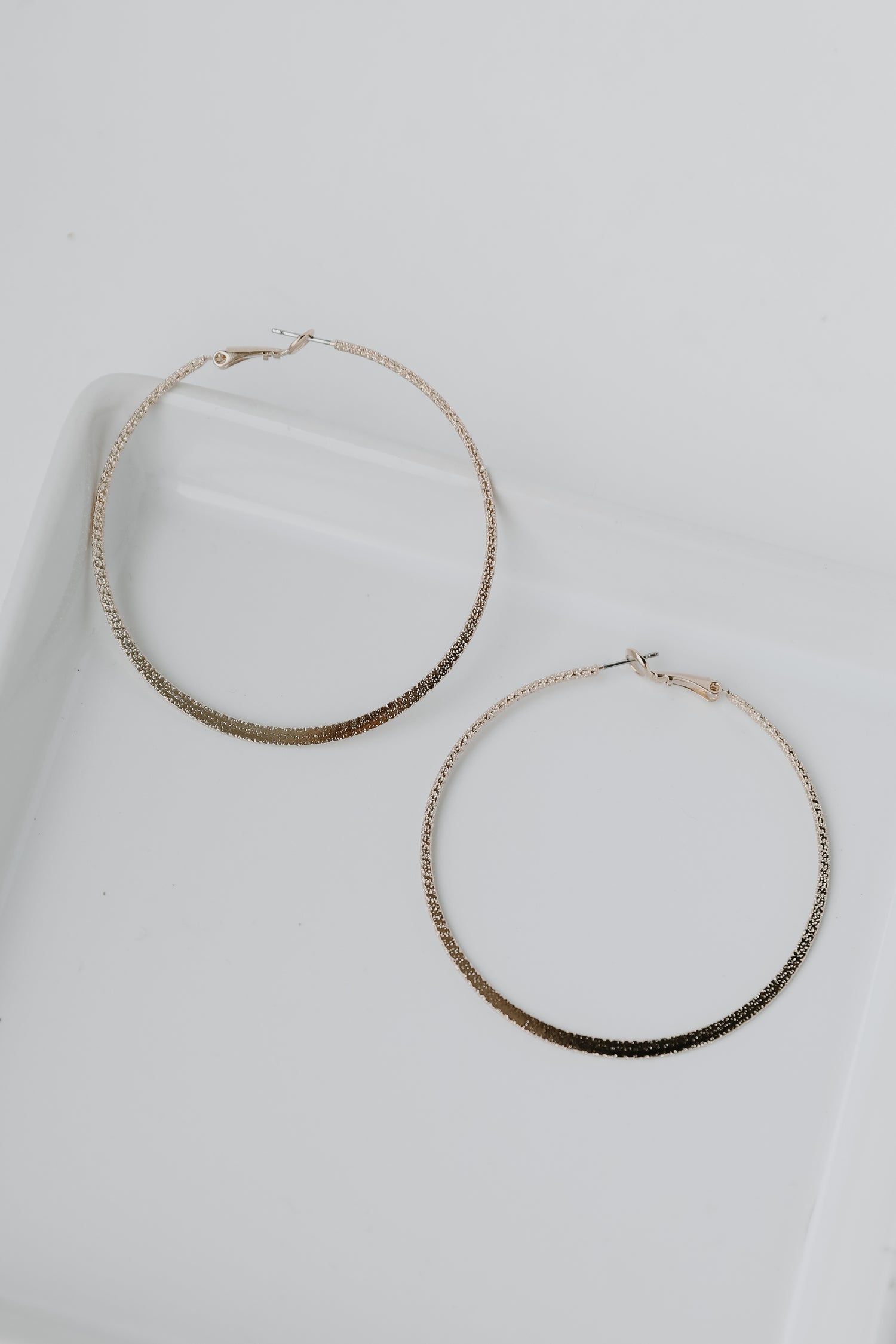 Gold Textured Hoop Earrings from dress up