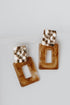 Acrylic Statement Earrings in brown