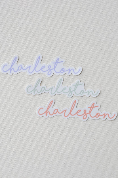 Small Charleston Script Stickers